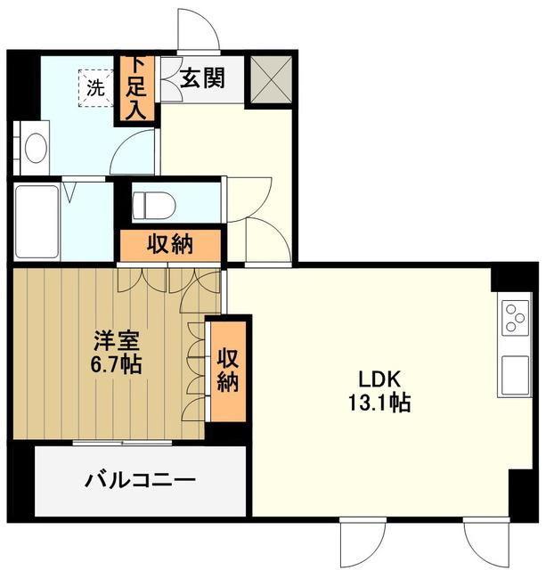 RODIA立川(1LDK/9階)の間取り写真