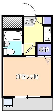 リエス所沢5号館(1K/1階)の間取り写真