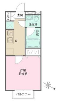 ノース GARDEN(1K/1階)の間取り写真