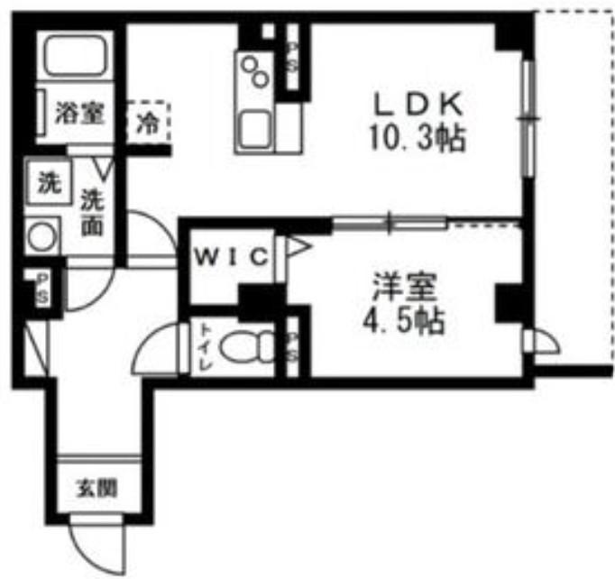 ディアコートあざみ野(1LDK/1階)の間取り写真