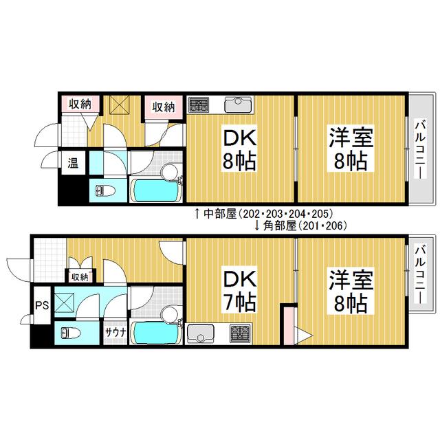 第二コーポかどや(1DK/2階)の間取り写真