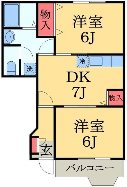 アメニティーハウス白金(2DK/1階)の間取り写真
