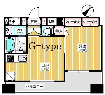 アスヴェル神戸駅前(1LDK/13階)の間取り写真