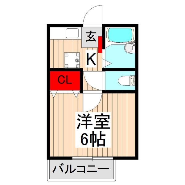ソレアードパルク(1K/1階)の間取り写真