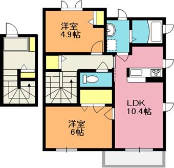 シャーメゾン148 C棟(2LDK/2階)の間取り写真