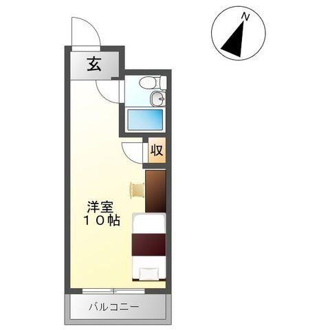 カノンセンダイ(ワンルーム/2階)の間取り写真