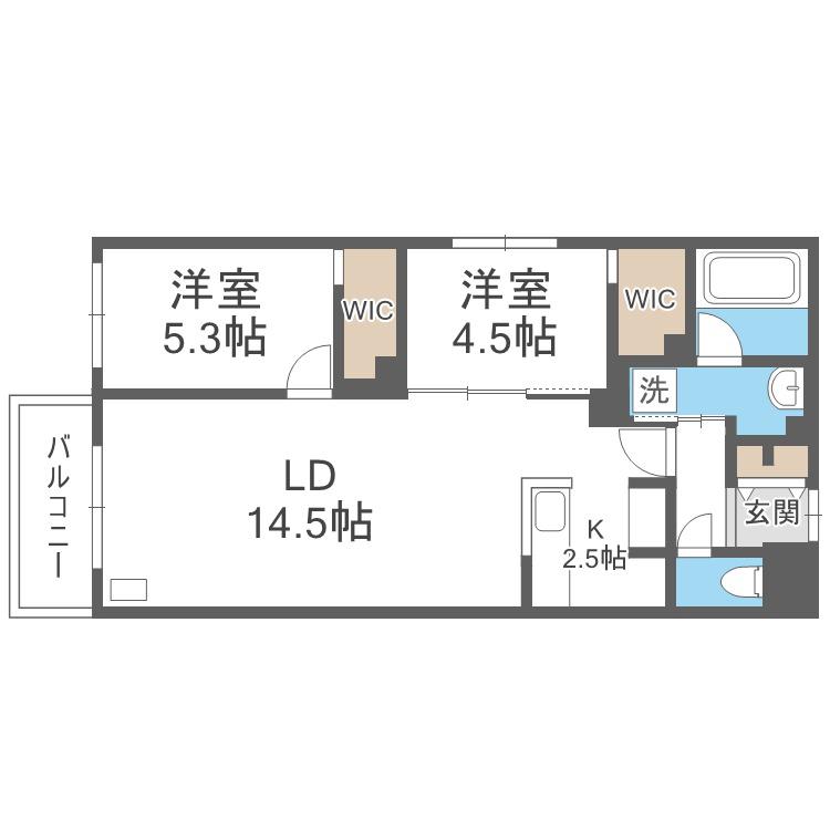 ANDRE MARSEILLE(2LDK/1階)の間取り写真
