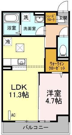 コート港南中央(1LDK/2階)の間取り写真