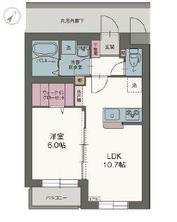 メゾン蒼風台II(1LDK/3階)の間取り写真