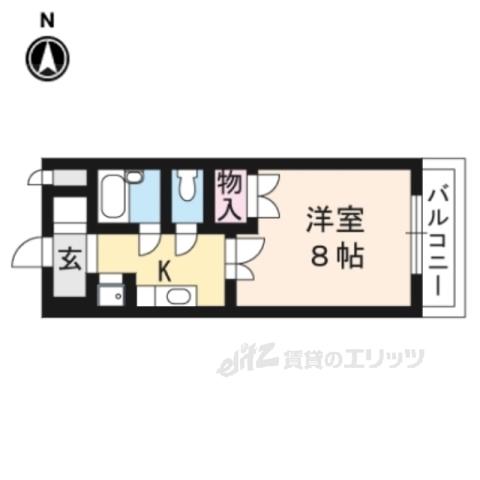 第49長栄ウィステリアヒルズM2(1K/4階)の間取り写真