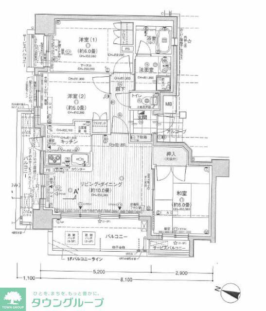 ナイスアーバンステイツ横濱新子安(3LDK/4階)の間取り写真