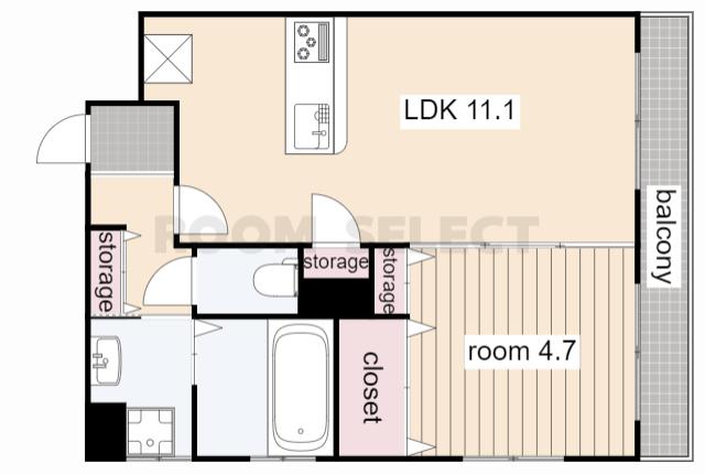 LA CASA ALBA DUE(1LDK/2階)の間取り写真