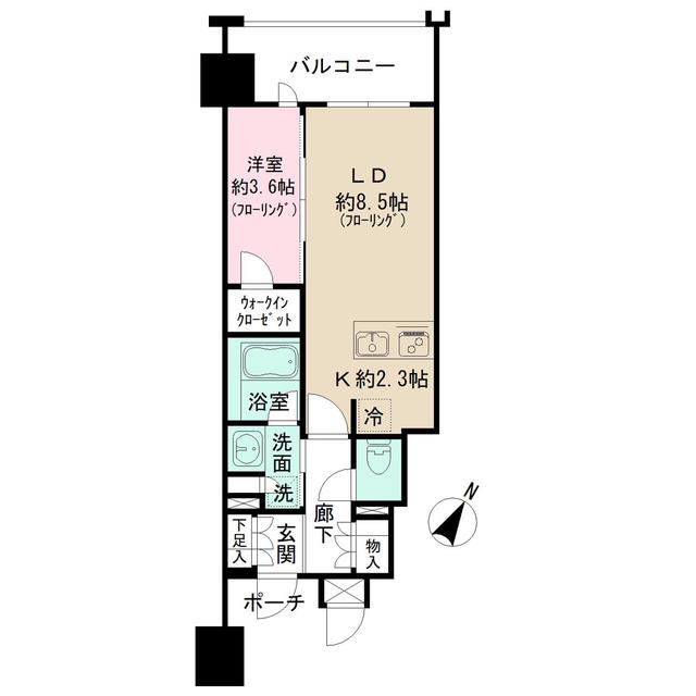 MJR博多ザ・レジデンス(1LDK/6階)の間取り写真
