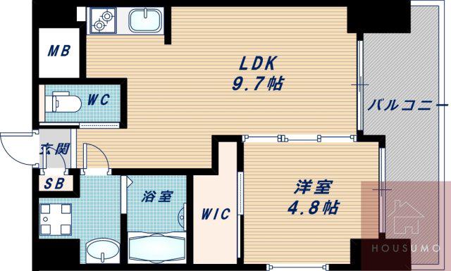 ノルデンハイム江坂III(1LDK/7階)の間取り写真