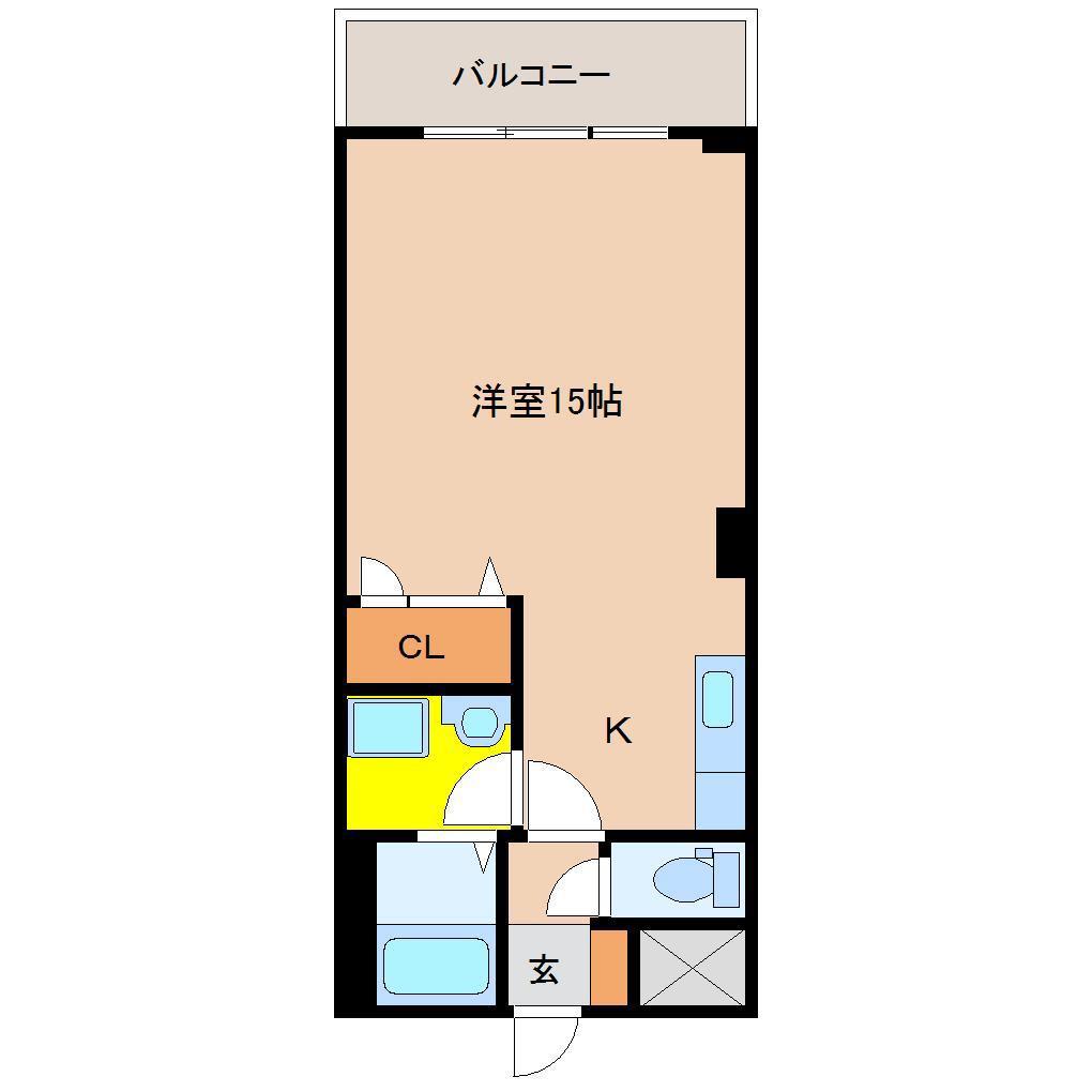 シャンテ城ヶ崎(ワンルーム/6階)の間取り写真