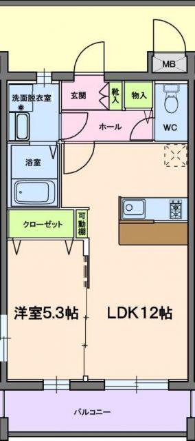 バロンドール(1LDK/3階)の間取り写真