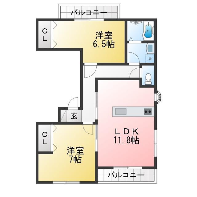 オーイーエム蓮根ビル(3LDK/4階)の間取り写真