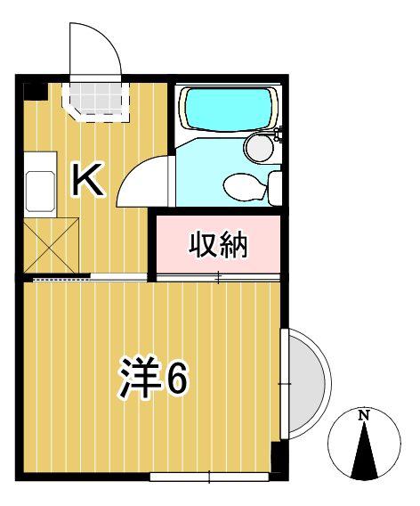 クレール池の川(1K/3階)の間取り写真
