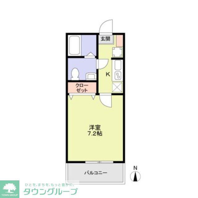 α PARKS HILLS(1K/1階)の間取り写真