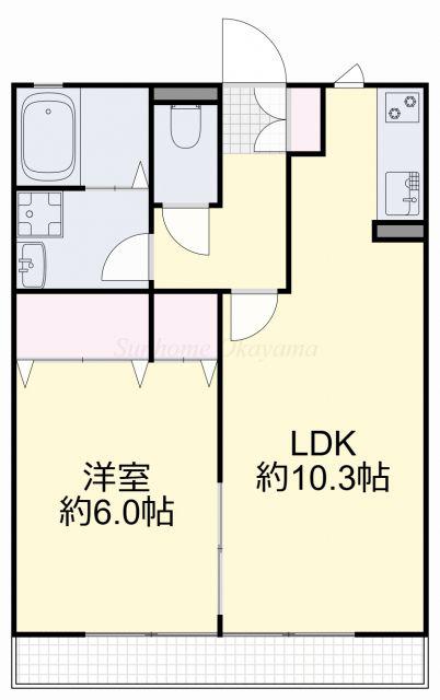 陽だまりハイツ(1LDK/1階)の間取り写真