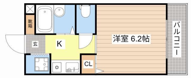 ウィズ秀和II(1K/1階)の間取り写真