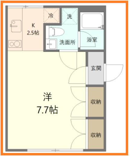 NEW PAICOURT(1K/2階)の間取り写真