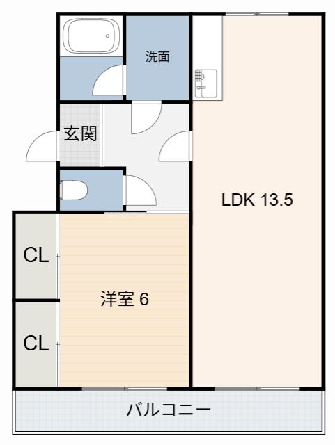 シェリール C棟(1LDK/3階)の間取り写真