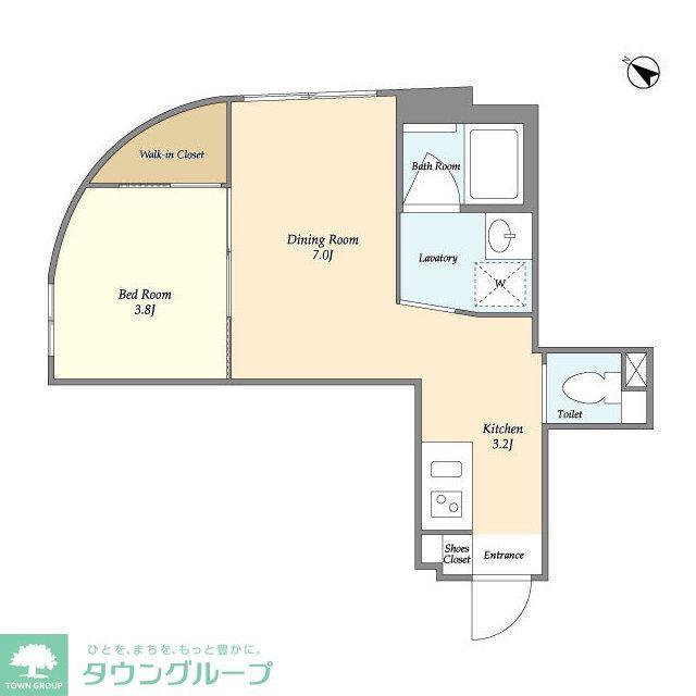 NOZOMIO PREMIER幡ヶ谷(1DK/2階)の間取り写真