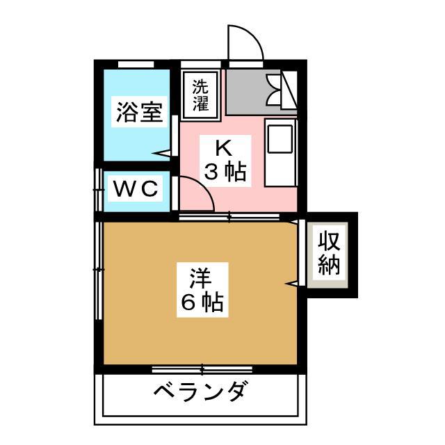ベルゾーネアモール(1K/2階)の間取り写真