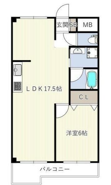 イノベ日野台(1LDK/2階)の間取り写真