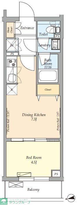 ディアクレスト西荻窪(1DK/2階)の間取り写真
