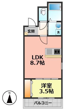 ジーメゾン春日井リーファ(1LDK/3階)の間取り写真