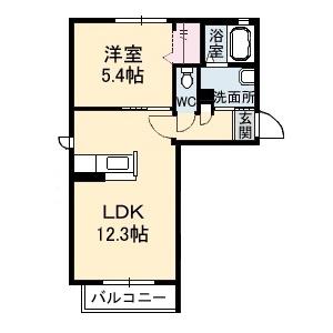 シャーメゾン桜(1LDK/2階)の間取り写真