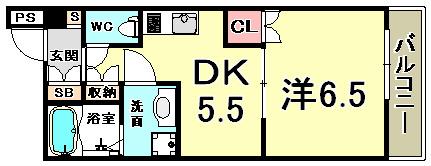 トア山手フラッツ(1DK/3階)の間取り写真