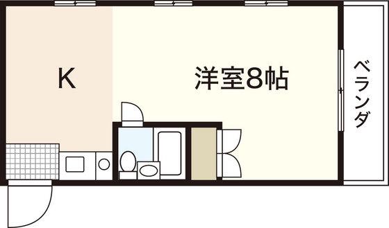 MKコーポ(1K/3階)の間取り写真