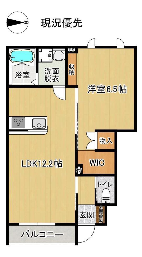 CALM(1LDK/1階)の間取り写真