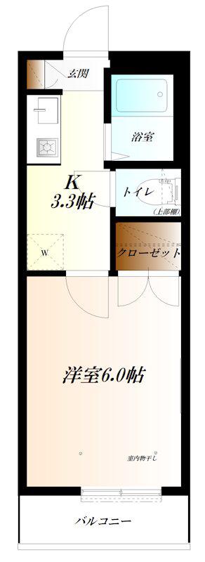 リバティヒルズ WIFI対応(1K/2階)の間取り写真