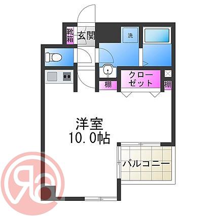 キャピトル新町南公園(ワンルーム/3階)の間取り写真