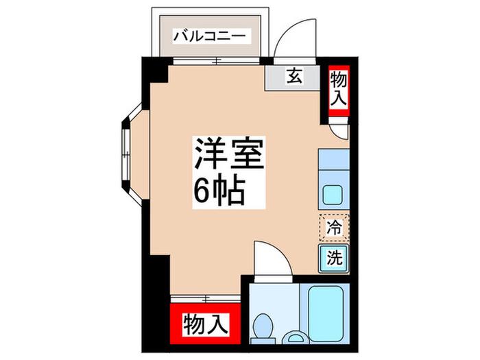コーポ滝の川(ワンルーム/2階)の間取り写真