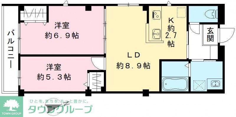チェリッシュ(2LDK/2階)の間取り写真