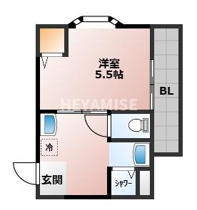 BEN匠8番館(1K/1階)の間取り写真