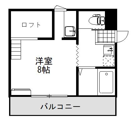 ル・ヴァン(1K/2階)の間取り写真