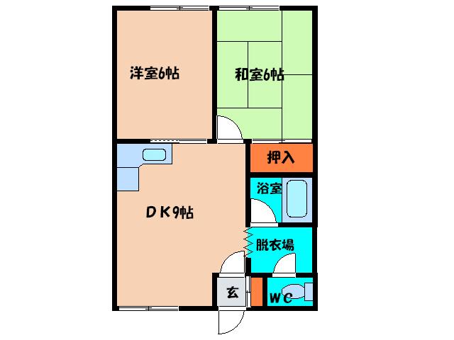 第5タジマハイツ(2DK/1階)の間取り写真