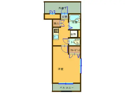 コーポフレンドリー(1K/1階)の間取り写真