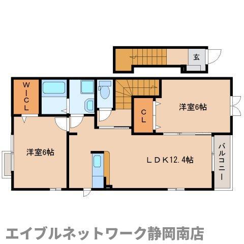 フレイム(2LDK/2階)の間取り写真
