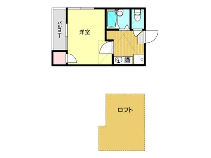 サンプラスパII(1K/2階)の間取り写真