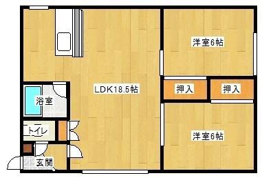 レジダンスモナーク(2LDK/1階)の間取り写真