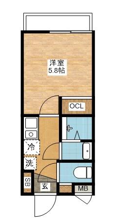 SIGNPOST界(1K/1階)の間取り写真