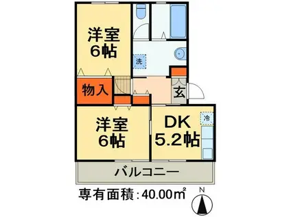 ソフィア本郷(2DK/1階)の間取り写真