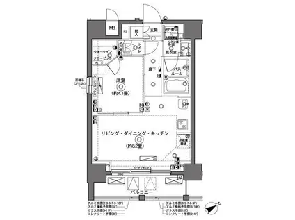 ZOOM横浜(1LDK/5階)の間取り写真